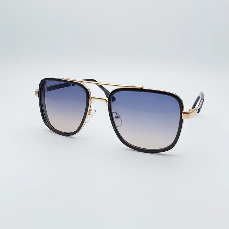 عینک آفتابی مردانه پرادا یووی ۴۰۰ رنگ فریم مشکی طلایی