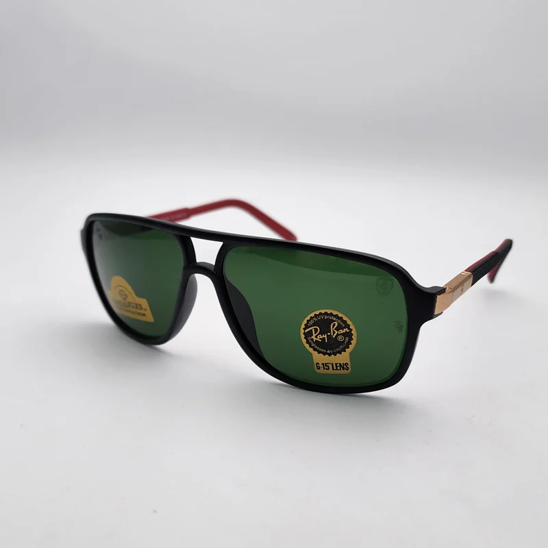 عینک آفتابی مردانه ریبن فراری شیشه سنگ دو پل لنز سبز